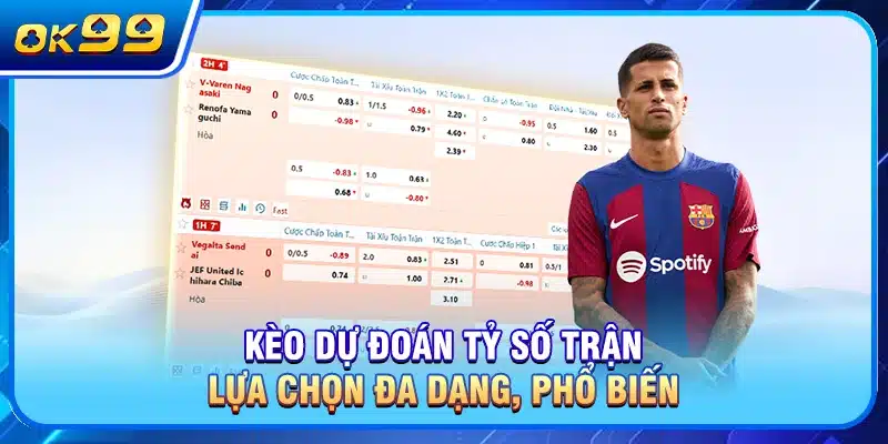 Kèo dự đoán tỷ số trận - Lựa chọn đa dạng, phổ biến