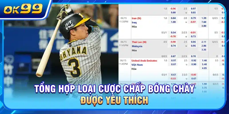Tổng hợp loại cược chấp bóng chày được yêu thích